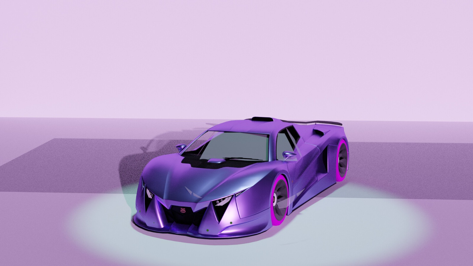 Purple concept car studio render