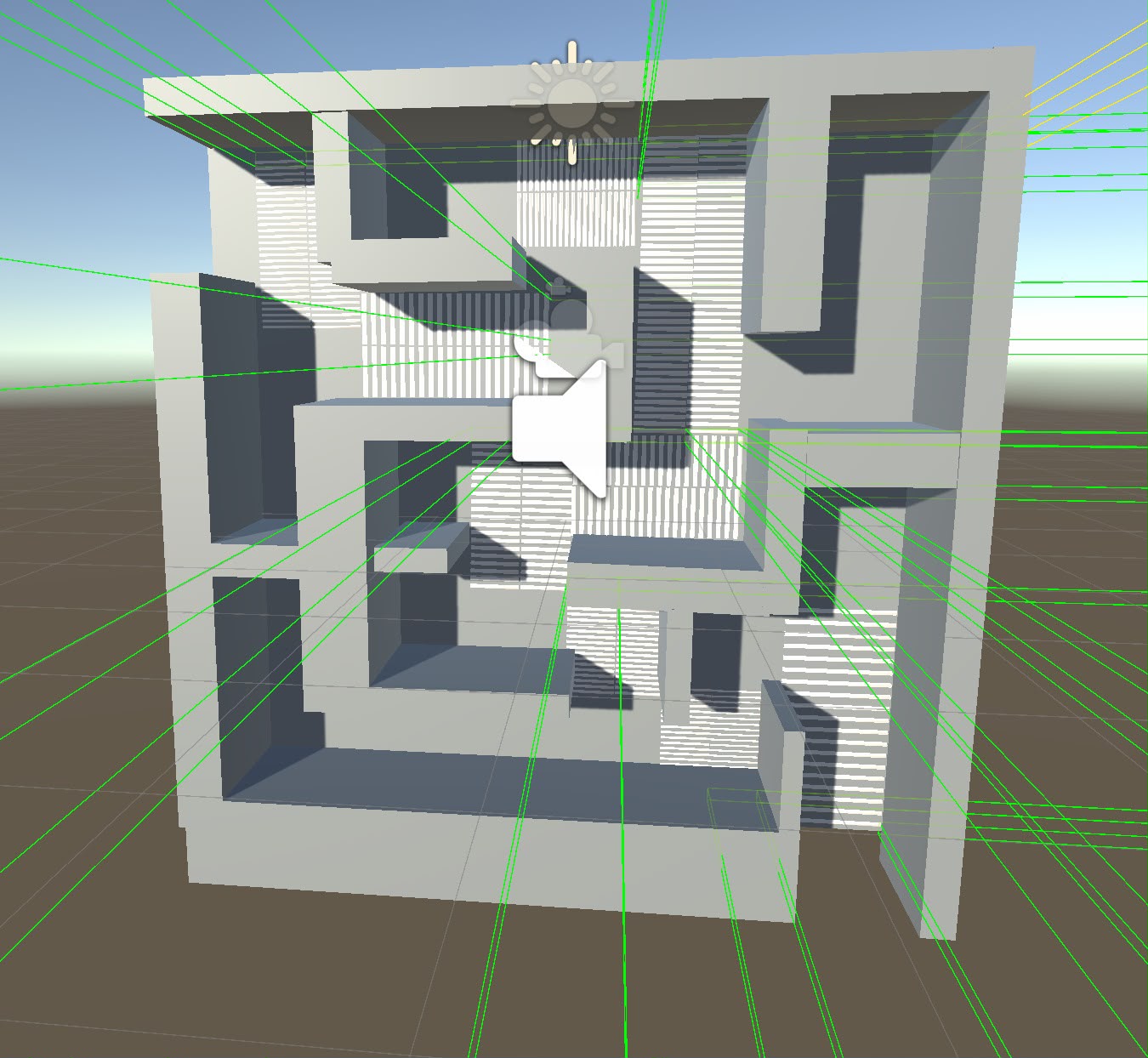Hospital Maze scene layout in the Unity editor