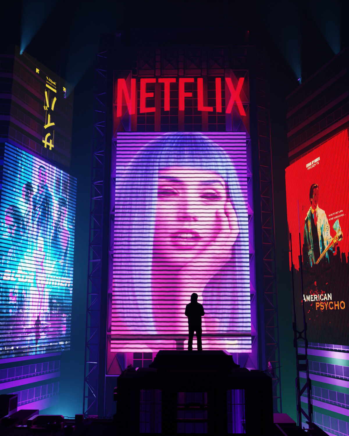 Neon billboard environment lighting study